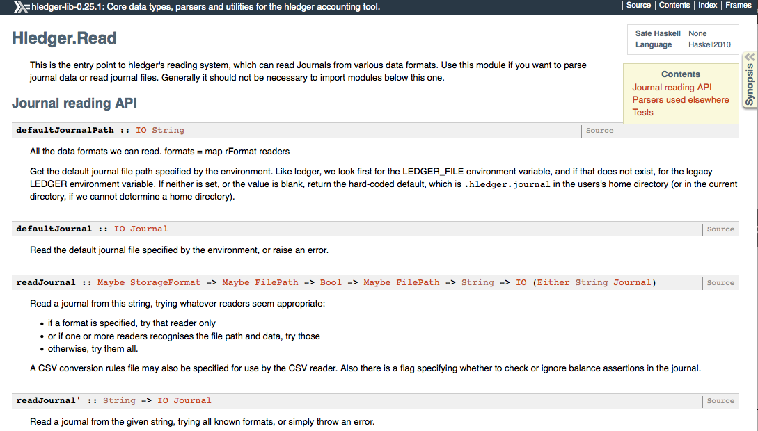 Part of hledger-lib's haddock api documentation